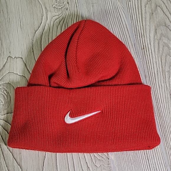 Nike Ohio State Buckeyes Red Logo Block O Cuffed Knit Winter Hat Beanie Cap - Picture 2 of 6